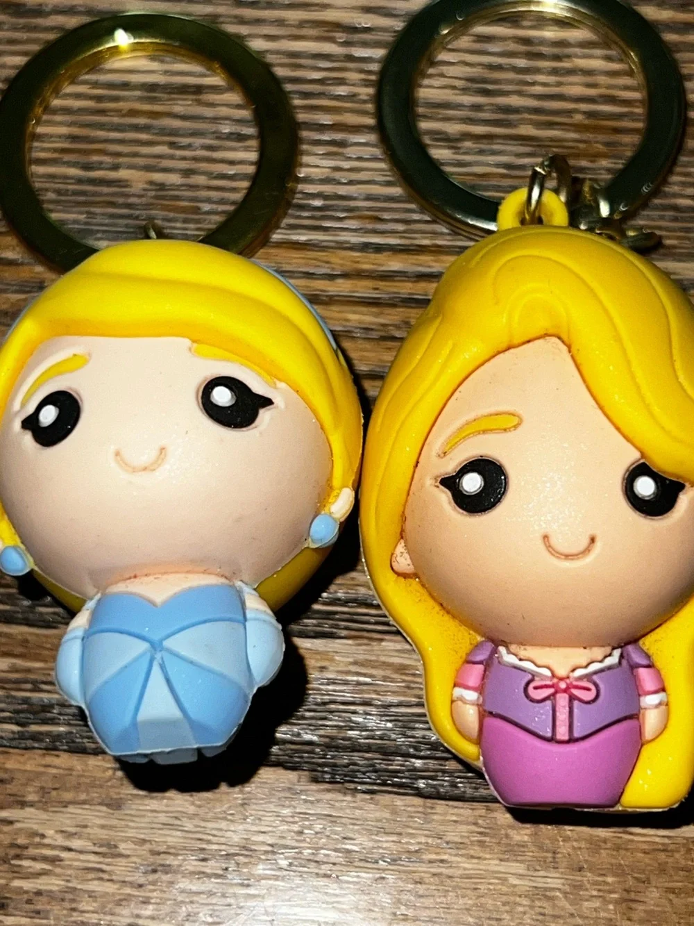 Disney Princess Cinderella and Rapunzel Keychain Set - NWOT